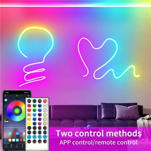 66FT RGB LED Neon Rope Lights Waterproof Color Changing Flexible Strip Lights - Picture 2 of 8